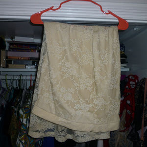 36" skirt nylon spandex lace, half-lined, L